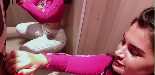  Best risky blowjob and doggy fuck in dressing room
